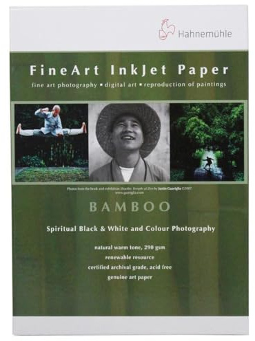Hahnemuhle Fine Art Bamboo Fiber Natural White, Smooth Warm Tone Inkjet Paper, 290gsm, 8.5x11, 25 Sheets