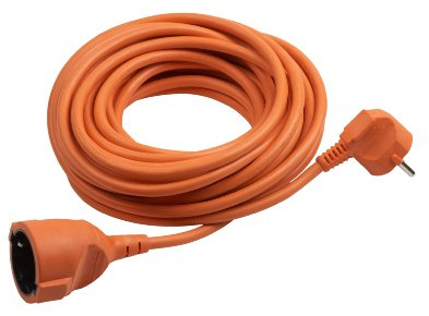 Meister Kunststoff-Verlängerungskabel 25 m – für innen (IP20) – Schuko-Kupplung – orange
