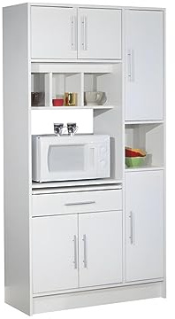 Symbiosis 8070 x 2121 a80 Servierwagen Buffet Mikrowelle Holz weiß 88 x 180 x 40 cm