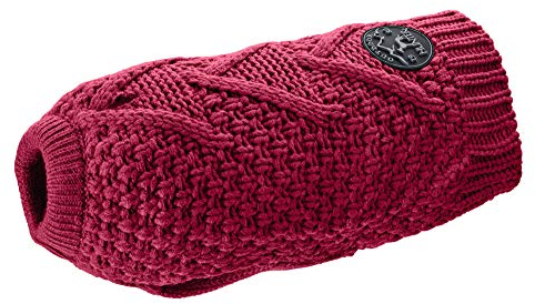 HUNTER Hundepullover MALMÖ, Farbe: bordeaux, klassisches Zopfstrick-Muster, wärmend & bequem, elastisch für optimalen Sitz, reflektierend für mehr Sichtbarkeit, waschbar bei 30°C, Größe: 35