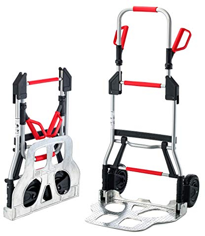 RuXXac Jumbo 2239-61V3 faltbare Sackkarre, Tragfähigkeit 250 kg, Schwerlast-Sackkarre klappbar, platzsparend verstaubar, perfekt für industriellen Einsatz, Handgriffe mit Handschutz, Aluminiumschaufel