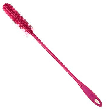 Kochblume Flaschenbürste Slim | Premium-Silikon & BPA frei| Hitzbeständig | Spülmaschinenfest | Für besonders schmale Öffnungen ab 16mm | Farbe: pink