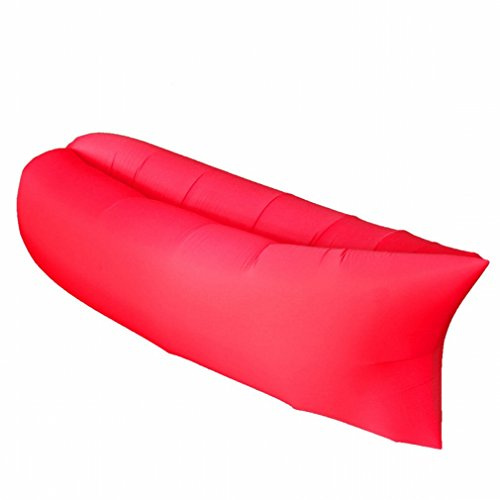 GZZ Faul Aufblasbares Aufblasbares Sofa Des Westlichen Faulen Aufblasbaren Betts, im Freien Kampierendes Sofabett,Rot,250 * 70 cm