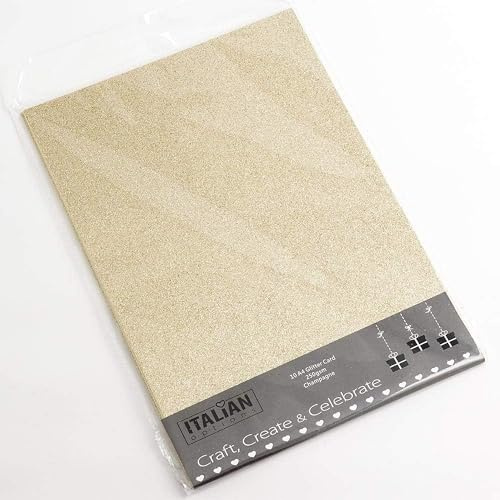 Lot de 10 feuilles de papier cartonné pailleté A4 250 g/m² Champagne