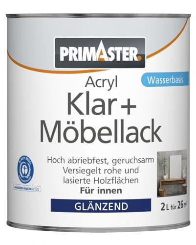 Primaster Klar- und Möbellack farblos wasserbasierend geruchsarm glanzstabil