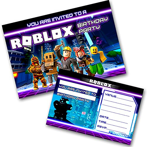 Roblox Lot de 15 cartes d'invitation et enveloppes pour écrire
