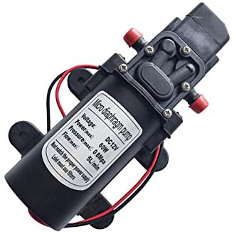 12 V DC Membran Selbstansaugende Wasserpumpe, 5L / Min Membranpumpe 60W für Wohnwagen, Boot, Wohnmobil, Garten