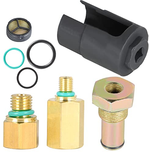 labwork 6.0 High Pressure Oil Pump IPR Valve Air Test Fitting Tool Oil Rail Adapters Leak Test Kit and IPR Valve Socket with Seal Kit Replacement for Ford 6.0L Engine