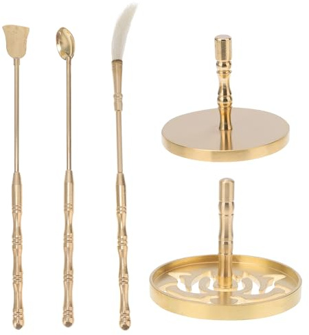 Operitacx 5 Stück Messing- Weihrauch Machen Kit Messing Löffel& Schaufel Brass Press Weihrauchkegel Formen - Weihstoff- Tool für Home Yoga Meditation