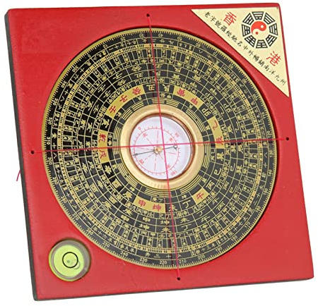 Chinesisches Feng Shui Luo Pan, Traditioneller Alter Kompass, 4 Feng Shui Kompass/Feng Shui Bagua Spiegel, Metall Bagua Luo Pfanne für Umfrage Geomantic Omen Exorcise Böse Geister Geomantic Omen Pan