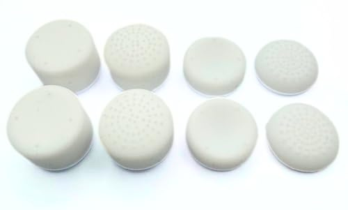 MaD Vision® Set de 4 Paires (8 Pièces) de Thumb Grips Ergonomiques pour Manettes, Compatibles avec PS5|PS4|Xbox Series X-S/One|Nintendo Switch Pro. Différentes Hauteurs & Textures [14/8/6 mm] - Blanc