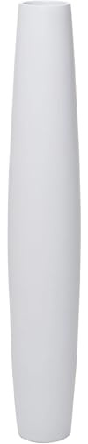 VIVANNO Bodenvase ISONDRA 80, Standvase aus Fiberglas, Weiß Matt, 80x9 cm