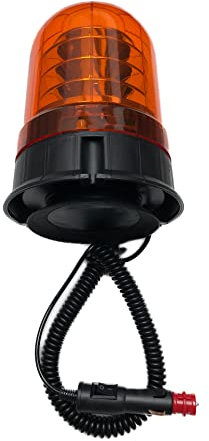 MelTruck® LED Warnleuchte Blitz 12V 24V E9 Magnetfuß ⌀140 mm Kabel 3 m für PKW LKW Traktor