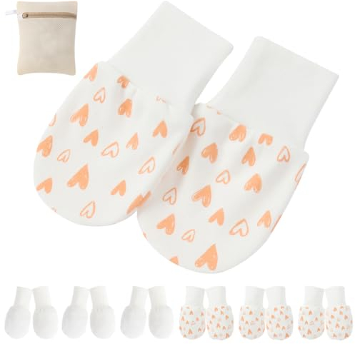 6 Paare Fäustlinge Baby Babyhandschuhe Mädchen aus Baumwolle als Neugeborenen Handschuhe, No Scratch Fäustlinge Handschuhe Babymädchen Keine Kratzhandschuhe für 0-6 Monate