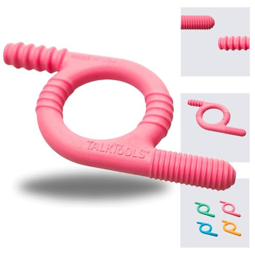 TalkTools Baby Chewy | Oralmotorisches sensorisches Werkzeug für Kinder und Kleinkinder | Therapie-Tools zur Verbesserung des Kauens und Beißens (Ridges, Rosa)