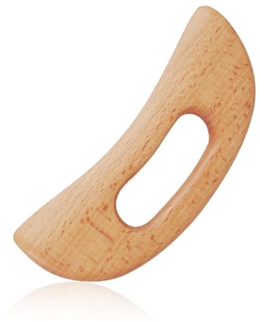 IUDWCG 1 Pcs Drainage Lymphatic Massager, Wooden Scraping Tool, Manual Scraper for Anti-Cellulite Massage and Muscle Fatigue, Body Scraping Tool, beige