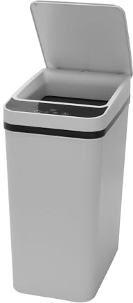 Umelee Sensor Rubbish Bin 8L, Battery-Operated Small Bin with Lid, Intelligent Touchless Garbage Bin, Slim Kitchen Bin, Recycling Bin, Trash Can for Home Office Hotel Restaurant Use (Grey)