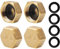 SULIVES 4-Pack 3/4 Inch Brass Hex Blanking Caps - Female Stop Cap for Plumbing, Washing Machines, Radiators, Faucets and Taps