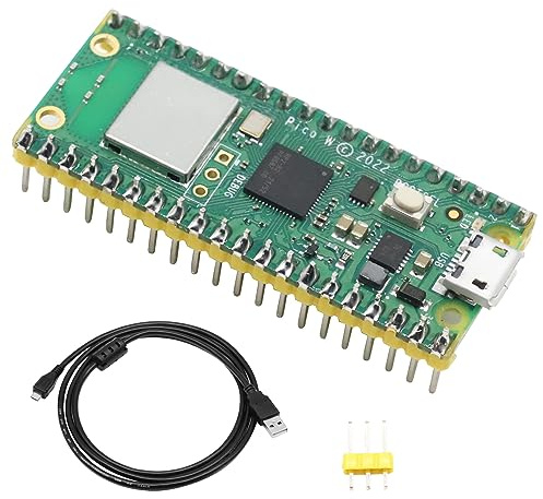 Binghe Rasp-Pi Pico W - Scheda madre con connettori pin pre-saldati/cavo USB, 2,4 GHz Wi-Fi Pi Pico W con chip RP2040