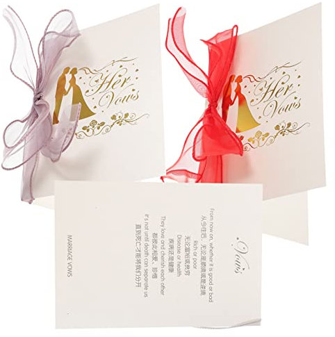 SEWACC 2stücke Hochzeits-eid-karten Satinband Teiliges Vow-buch Für Braut Und Bräutigam Hochzeitsdekoration Andenken Für Ihre Zeremonie Elegante Hochzeitskarten Für Unvergessliche