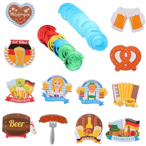 MERRYHAPY 1 Satz 30-teiliger Party-schmuck Kreative Foto-requisiten Oktoberfest-wirbel-dekore