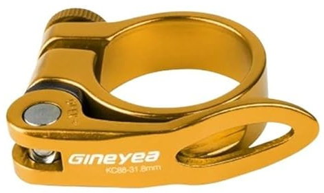 wanhaoaony Sattelklemme Quick Release Ultraleicht MTB Fahrrad Sattelstütze Clamp 31,8/34,9mm Aluminium Legierung MTB Rennrad Sattelstütze Clamp Sattel Schloss SattelstüTzenklemme(31.8mm Gold)