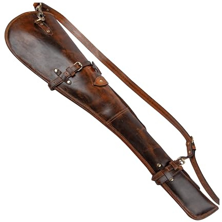 Hulara_ Western-Gewehrscheide aus Leder, handgefertigter Gewehrkoffer, Gewehrhülle für Schrotflintenläufe, Hartschalensattel.