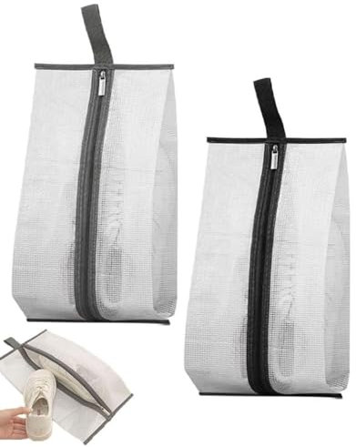 ZAMXHUG 2pcs Schuhbeutel Reise, TPU-Mesh Schuhtasche mit Reißverschluss und Griff, Staubdichte Aufbewahrungstasche für Schuhe, Organizer-Schuhbeutel für Männer und Frauen