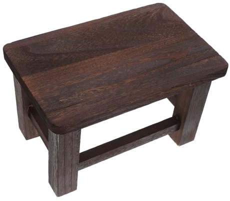 DECHOUS Escabeau en Bois Massif Vintage pour Garçon et Filles et Adultes, Tabouret Pratique Assise Confortable, pour Bureau et Entrée du Salon