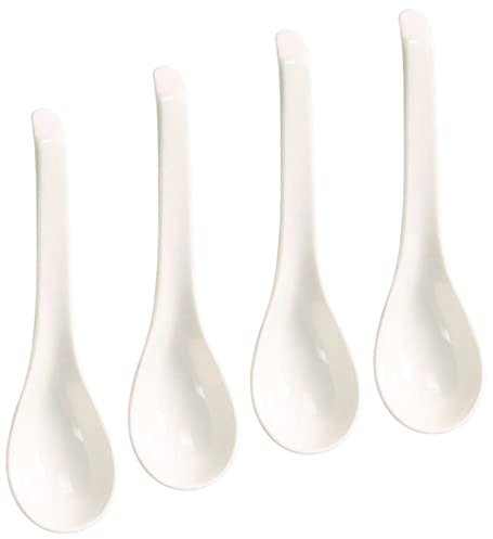 CIYODO 4piezas Cuchara Sopera De Cerámica Hogar Cucharas De Comida Multifunción Accesorio De Sopa Para Desayunos Comidas y Cenas