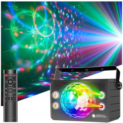 Party Lights Disco Ball Light Party Lights DJ Disco Lights LED Stage Strobe Lights Sound Activated with Remote Control for for Parties Xmas Club Bar Gift Birthday Rave Holiday Christmas Dance Room