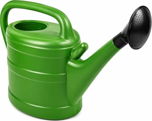 DIVCHI Arrosoir en Plastique Vert avec poignée enveloppante et Long Bec – Tête d'arrosage Amovible – Arrosoir de Jardin léger pour Entretien des Plantes d'intérieur et d'extérieur (10 litres)