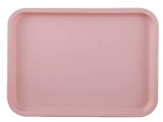 Vassoio da portata rettangolare in plastica rosa, 31 x 23,1 x 2 cm, per servire casa, ristorante, hotel, organizer