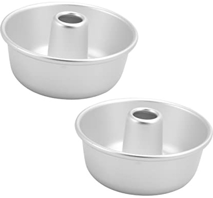 VALICLUD Stampo Per Ciambelle e Torta Rotondo in Lega Di Alluminio, Antiaderente Fondo Solido Per Mousse e Dessert, Set Da 2 Pezzi Per Cottura Uniforme e Facile Rilascio