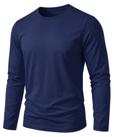 TACVASEN Mens Shirts Long Sleeve Lightweight Cotton Casual T Shirt Classic