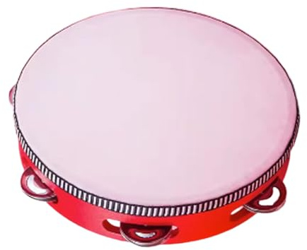 Tamburin Drum - 8 Zoll Handheld Percussion Instrument, Holzrahmen Trommel mit Schellen, Anfänger Rhythmus Training Werkzeug, Pädagogisches Musikinstrument | Lustiges Übungszubehör für Klassenzimmer