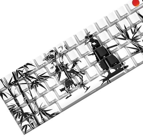 Wuxia Juego de tapas para llaves estilo PBT Original 64/74 Teclas de lado de las teclas translúcidas para juegos Teclado Mecánico Wuxia Tapas para teclas