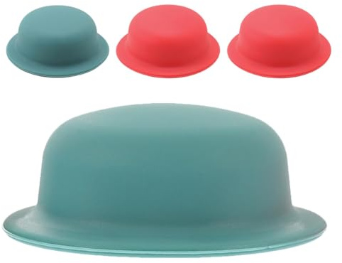 ULTECHNOVO Lot de 4 Poignées de Couvercle en Silicone Anti-brûlure, Universelles, Résistantes à Haute Température, Compatibles Cocotte Fonte et Pot en Terre Cuite, Couleurs Rouge et Bleu,