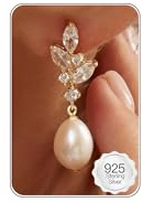HANLI Perla Pendientes Mujer Dorados Baño Oro de 14Kt Zirconia Cúbica Hipoalergenicos Minimalistas Joyas para Mujer