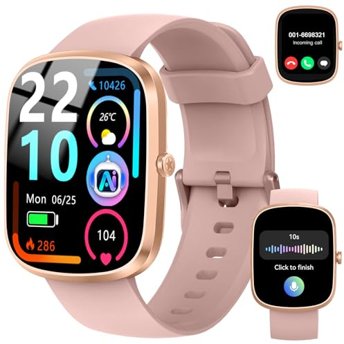 IA - Orologio da polso da donna con gatto GPT, 1.91 pollici, con chiamata Bluetooth, impermeabile IP68, cardiofrequenzimetro, sonno, 120+sport smart watch per Android iOS