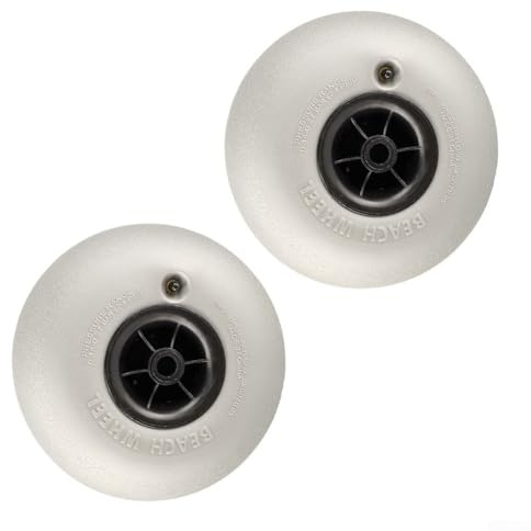 Linnkyfloa Confezione da 2 ruote per carrello da spiaggia con pneumatici a palloncino 296 x 180 x 10. Carrello da campeggio per kayak da 5 mm, ruote di ricambio in PVC grigio, compatibili con erba di