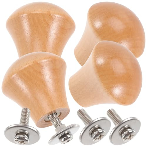 Alasum 4pcs Lid Knob for Pots and Pans Heat Resistant Beech Wood Pan Lid Knob with Friction Resistance and Anti-Skid Features for Kitchen Cookware Replacement