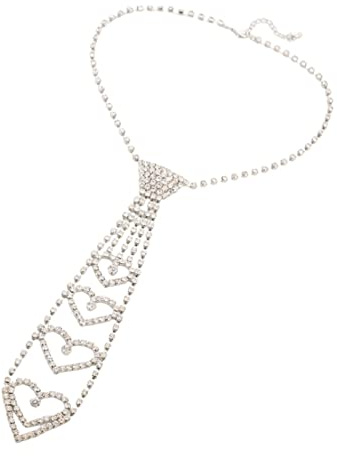 DuskHaven Cravatta, Collana con Cravatta Scintillante, Gioielli per Il Collo, Collana Girocollo con Catena di Paillettes Lucide, Decorazione per Donne E