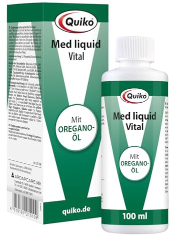 Quiko Med Liquid 100 ml - Specially extracted oregano for pet birds and racing pigeons - optimal nutrition to strengthen the immune system