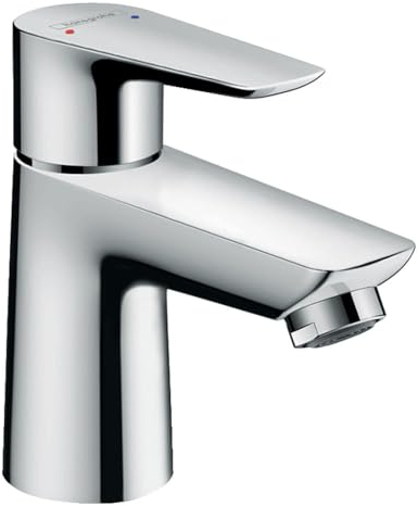 hansgrohe Wasserhahn Talis E (Armatur mit Auslauf Höhe 80mm und Zugstangen-Ablaufgarnitur) Chrom