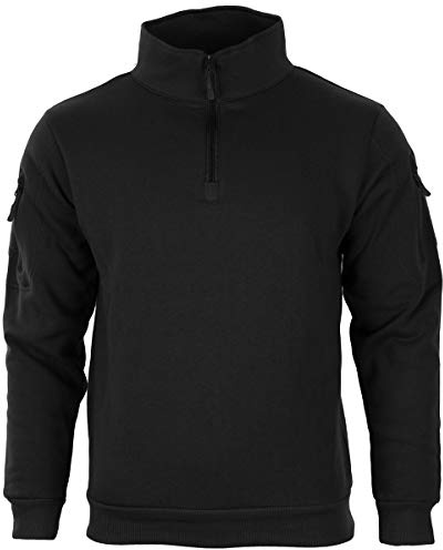 Mil-Tec Tactical Sweatshirt (Unisex) • Pullover mit Zipper • Sweater mit Kragen • Atmungsaktives Sweatshirt Damen & Herren • Warmer Pulli für Arbeit, Freizeit, Outdoor