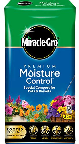 Miracle-Gro Premium Moisture Control Compost - 20 Litre Bale, (New 2020 Range), Blue