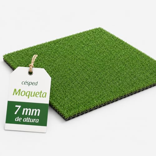 FLONATUR Moqueta Cesped Artificial 7 mm Rollo 2x20m para Exterior e Interior, Niños y Perros. Varias medidas de rollos, 73.500 Puntadas 2.200 Dtex, vallas de jardín, cercas de piscinas