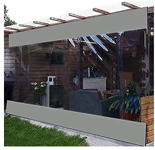 LI JIN BO Abdeckplane Holz,Tarpaulin Outdoor Vinyl Vorhang Wasserdicht, Vordächer & Transparente Plane, Zeltseitige Windschutzscheibe 100% Wetterfest Mit Ösen & Haken Für Pergola, Veranda Und Garage