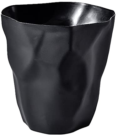 Ailler Papierkorb aus Kunststoff, für Büro und Schlafzimmer, unregelmäßig, umweltfreundlich (schwarz)